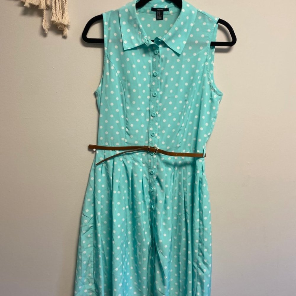 Forever 21Teal Poka dot Dress